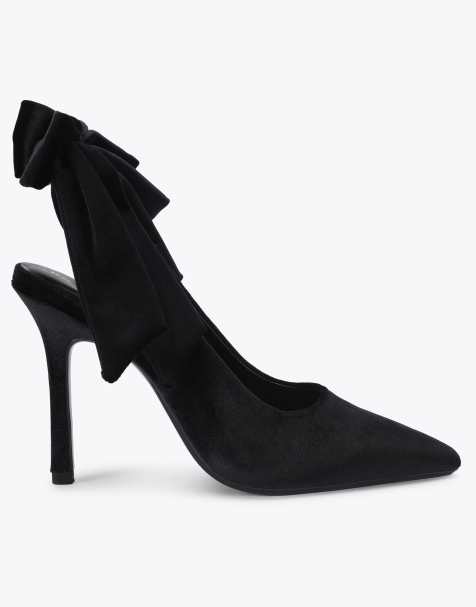 KG Kurt Geiger Aura bow court heeled shoes in black - view 1