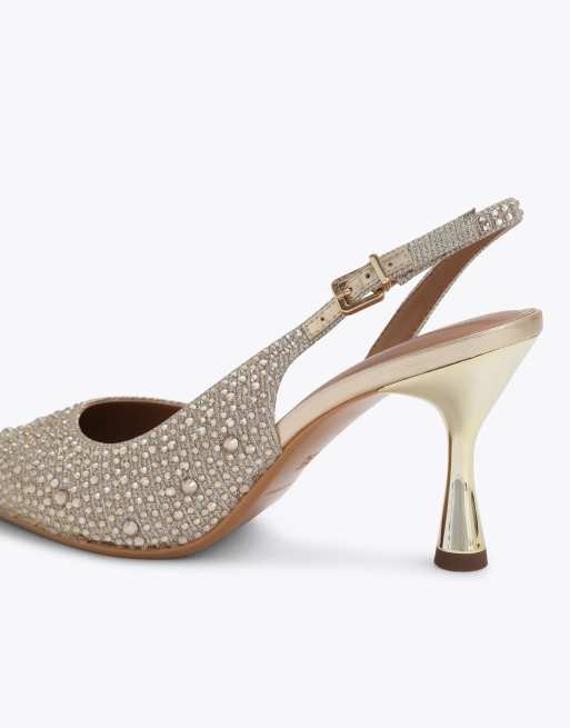 KG Kurt Geiger Autumn d orsay heeled shoes in gold, 3 of 4