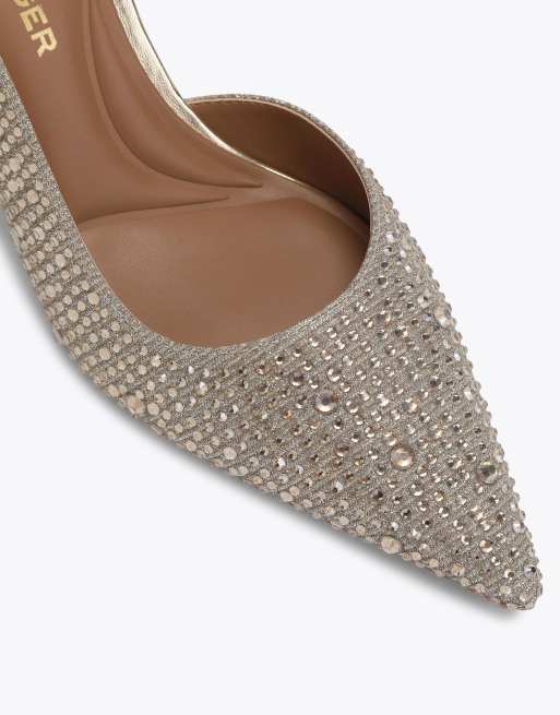 KG Kurt Geiger Autumn d orsay heeled shoes in gold, 4 of 4