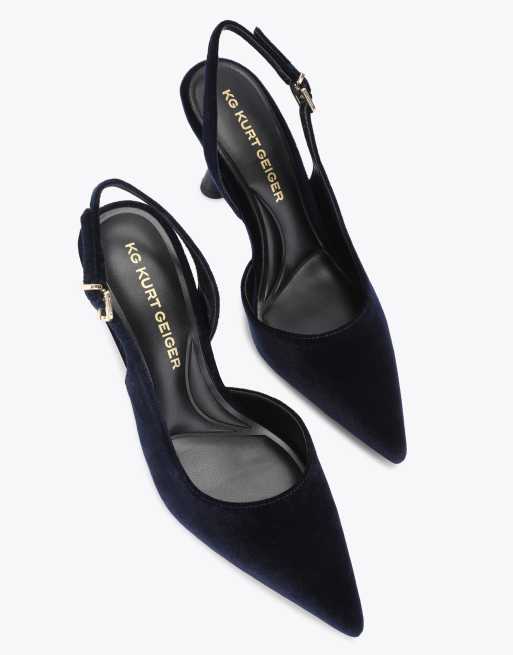 KG Kurt Geiger Autumn d orsay heeled shoes in navy, 2 of 4