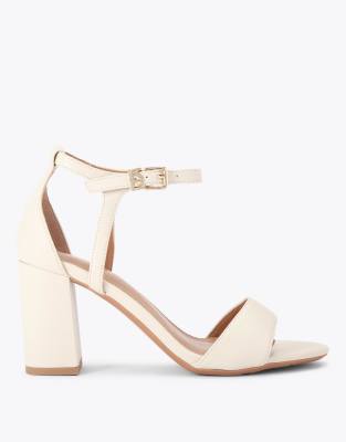  Faryn block heeled sandals in bone