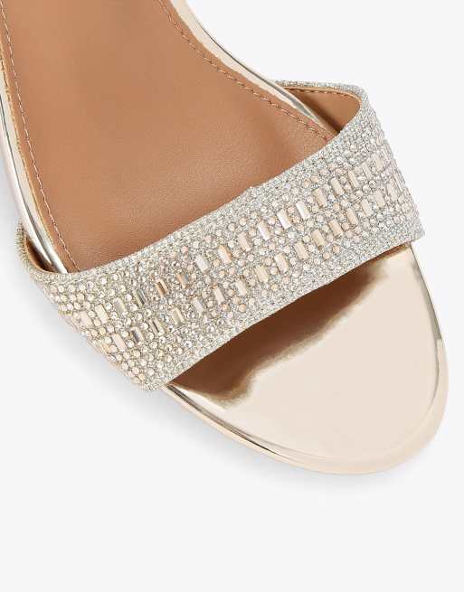 KG Kurt Geiger Fleur bling heeled sandals in gold, 4 of 4
