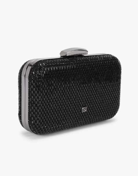 KG Kurt Geiger Fleur box clutch in black - view 1