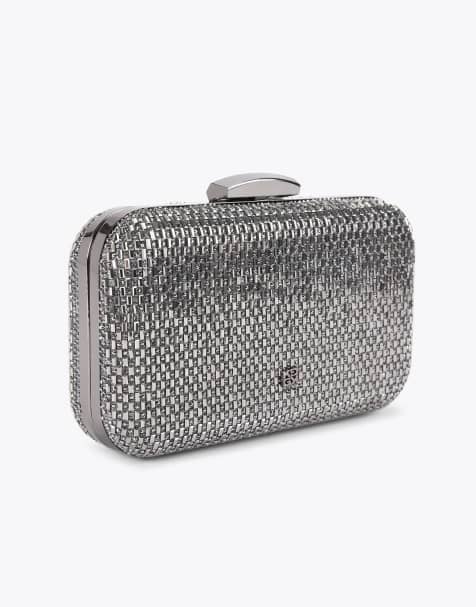 KG Kurt Geiger Fleur box clutch in pewter - view 1