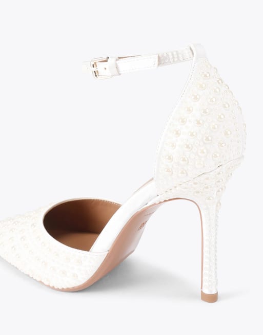 KG Kurt Geiger Fleur court heeled shoes in bone combination, 3 of 4