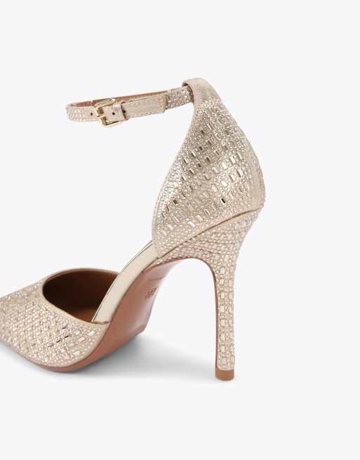 KG Kurt Geiger Fleur court heeled shoes in gold combination, 2 of 4