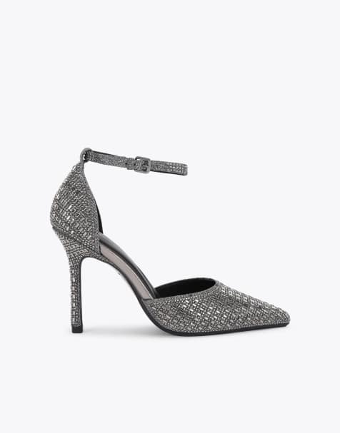 KG Kurt Geiger Fleur court heeled shoes in pewter - view 1