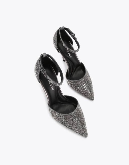 KG Kurt Geiger Fleur court heeled shoes in pewter, 2 of 4