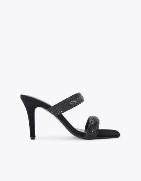 KG Kurt Geiger Fleur mule heeled sandals in black - view 1
