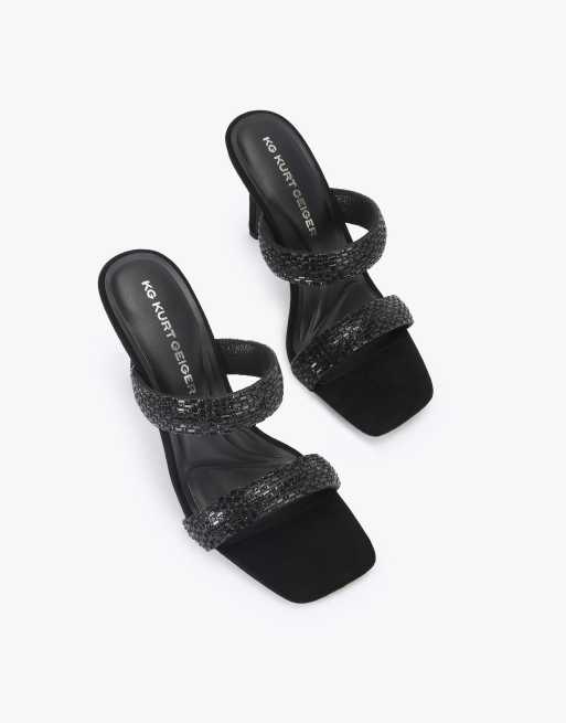 KG Kurt Geiger Fleur mule heeled sandals in black ASOS