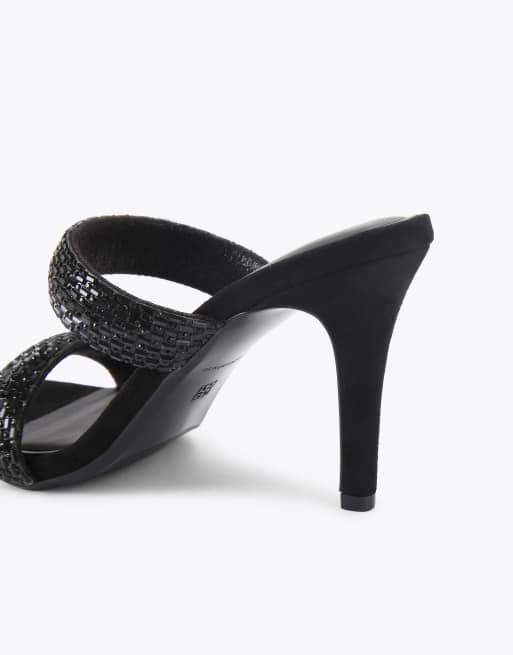 KG Kurt Geiger Fleur mule heeled sandals in black ASOS
