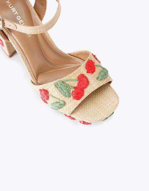 KG Kurt Geiger Fleur platform heeled sandals in beige combination, 4 of 4