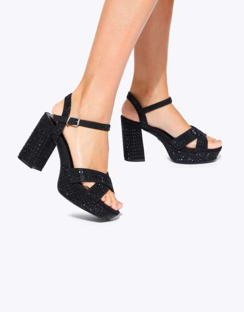 KG Kurt Geiger Fleur platform heeled sandals in black - view 1