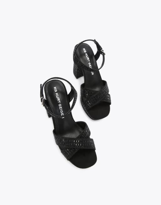 KG Kurt Geiger Fleur platform heeled sandals in black, 3 of 4