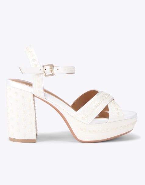 KG Kurt Geiger Fleur platform heeled sandals in bone combination - view 1