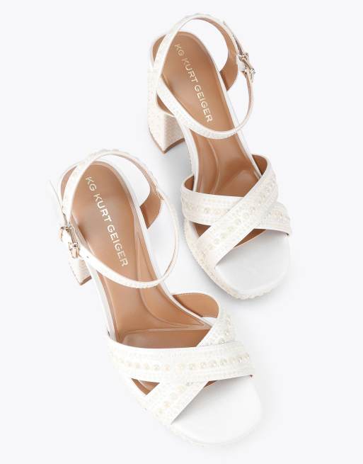 KG Kurt Geiger Fleur platform heeled sandals in bone combination, 2 of 4