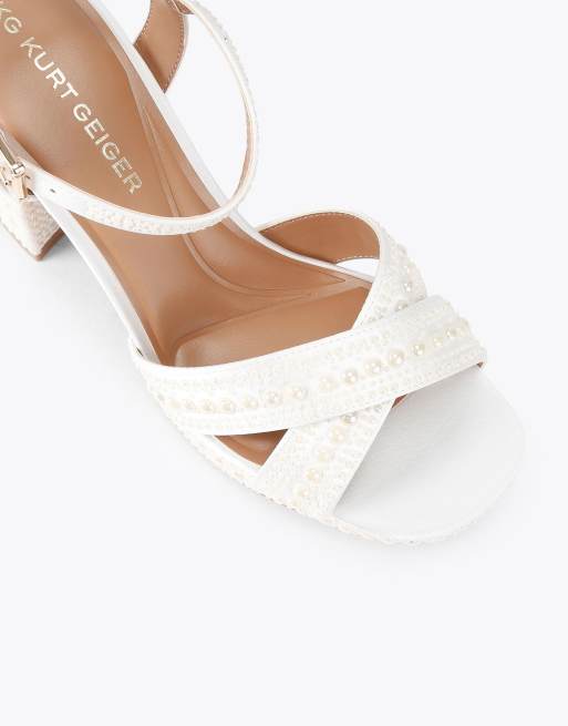 KG Kurt Geiger Fleur platform heeled sandals in bone combination, 4 of 4