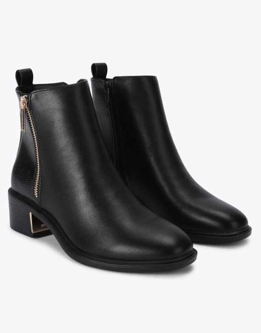 KG Kurt Geiger Helen zip mid ankle boots in black, 4 of 4