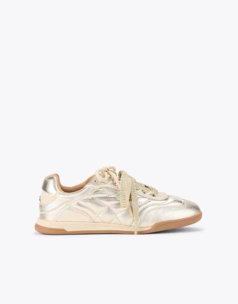 KG Kurt Geiger Levon trainers in gold combination - view 1