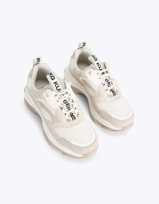 KG Kurt Geiger Lila lace up trainers in bone combination, 2 of 4