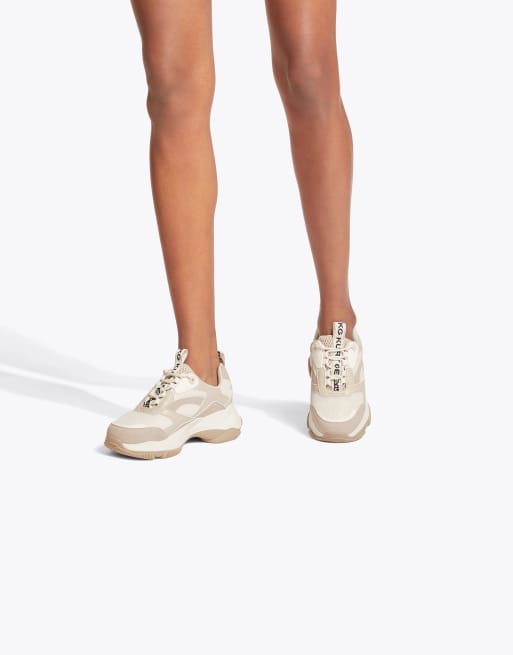 KG Kurt Geiger Lila lace up trainers in bone combination, 3 of 4