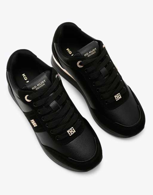 KG Kurt Geiger Lina laceup trainers in black, 2 of 4