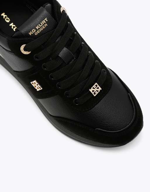 KG Kurt Geiger Lina laceup trainers in black, 4 of 4