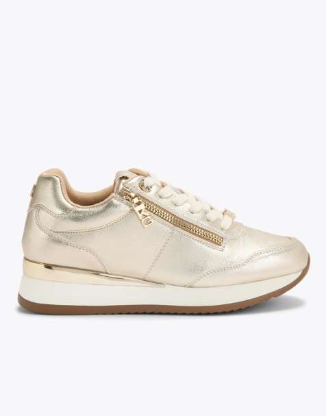 KG Kurt Geiger Lina2 trainers in gold - view 1