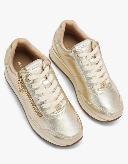 KG Kurt Geiger Lina2 trainers in gold, 2 of 4