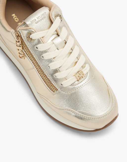 KG Kurt Geiger Lina2 trainers in gold, 4 of 4