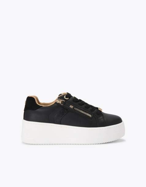 KG Kurt Geiger Lottie lace up trainers in black - view 1