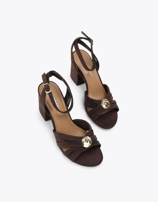 KG Kurt Geiger Muna heeled sandals in mid brown, 2 of 4