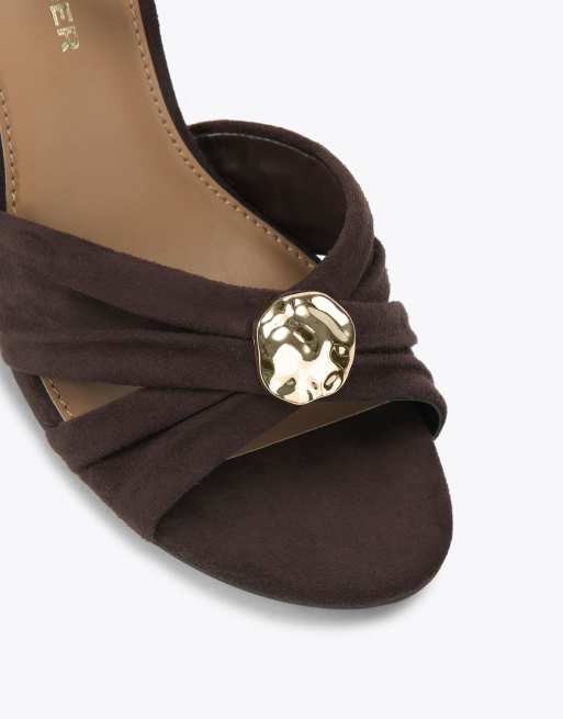 KG Kurt Geiger Muna heeled sandals in mid brown, 3 of 4