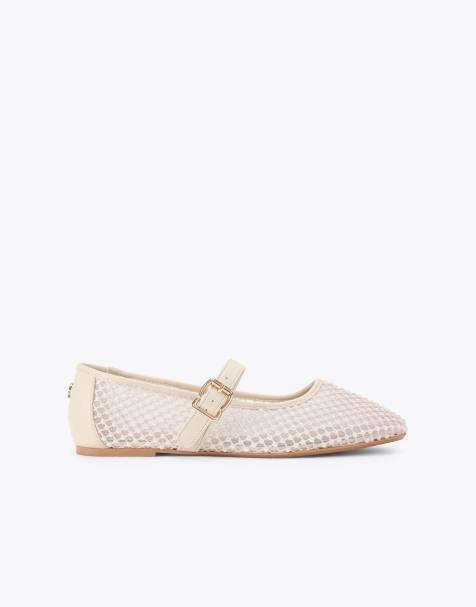 KG Kurt Geiger Nina mesh ballets in bone combination - view 1