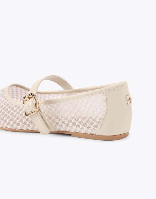 KG Kurt Geiger Nina mesh ballets in bone combination, 3 of 4