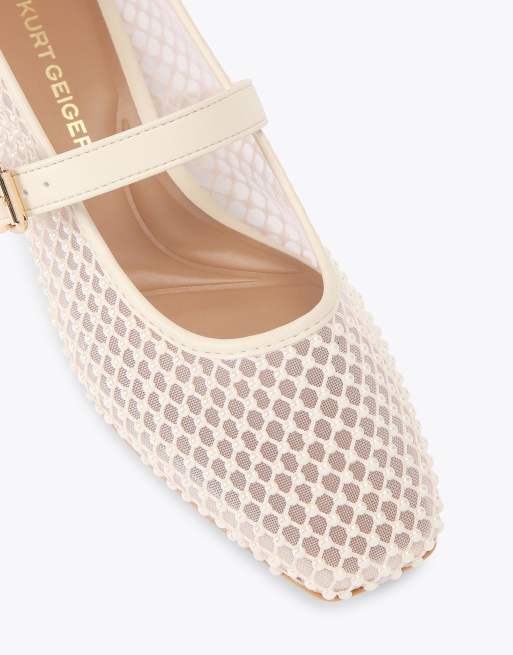 KG Kurt Geiger Nina mesh ballets in bone combination, 4 of 4