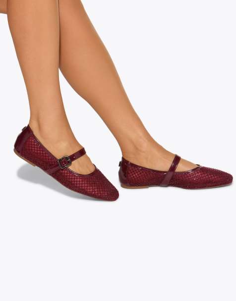 KG Kurt Geiger Nina mesh ballets in wine - view 1