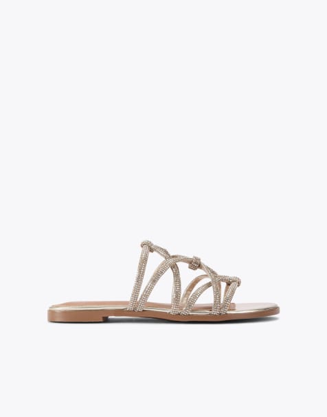 KG Kurt Geiger Perla flat sandals in gold - view 1