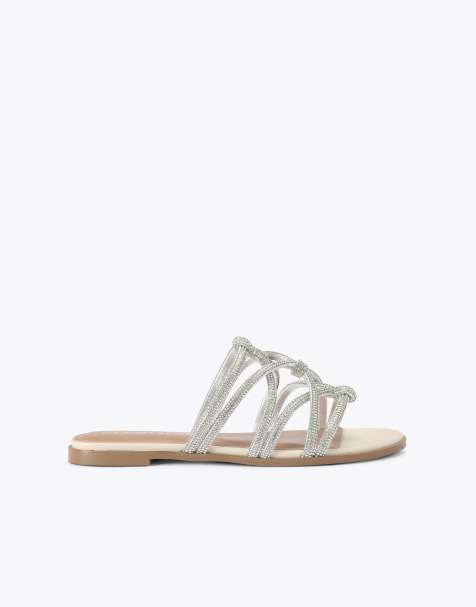 KG Kurt Geiger Perla flat sandals in silver - view 1