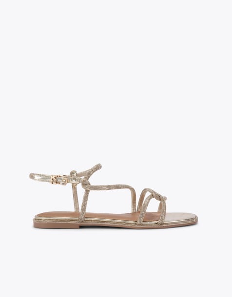 KG Kurt Geiger Priya flat sandals in gold - view 1