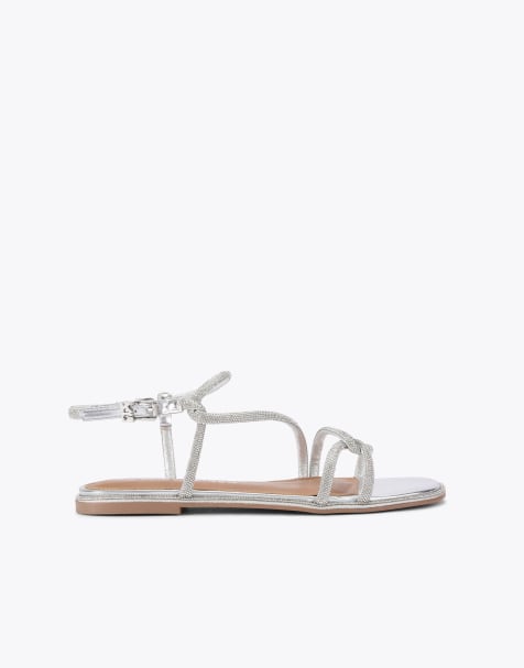 KG Kurt Geiger Priya flat sandals in silver - view 1