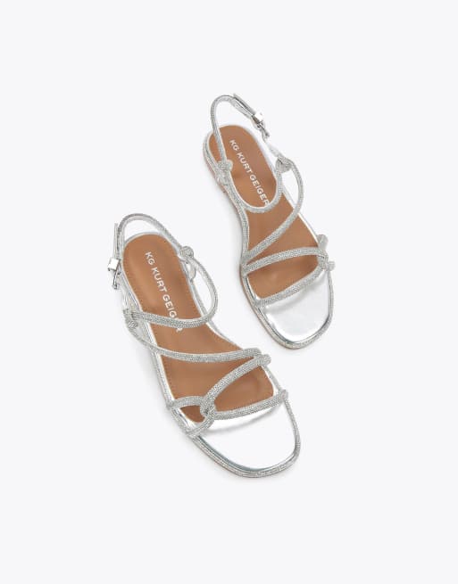 KG Kurt Geiger Priya flat sandals in silver, 2 of 4