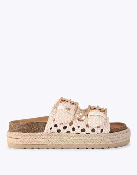 KG Kurt Geiger Raquel woven flat sandals in cream - view 1