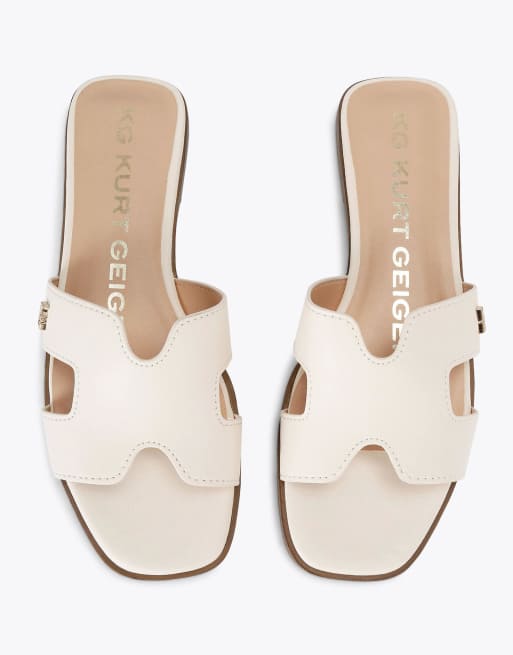 KG Kurt Geiger Raven flat sandals in bone, 2 of 4