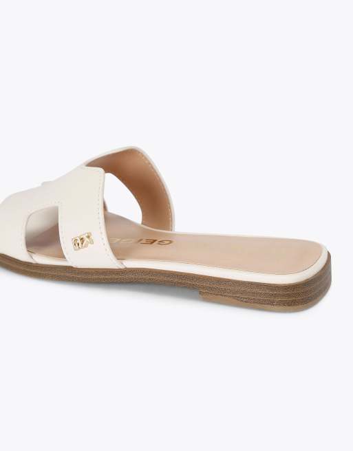 KG Kurt Geiger Raven flat sandals in bone, 3 of 4