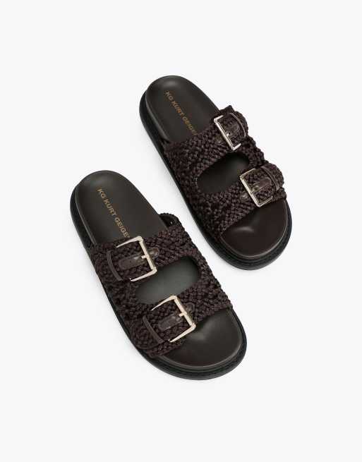 KG Kurt Geiger Rhoda flat sandals in dark brown, 2 of 4