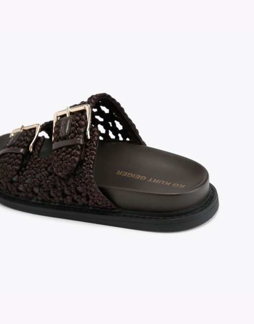 KG Kurt Geiger Rhoda flat sandals in dark brown, 3 of 4