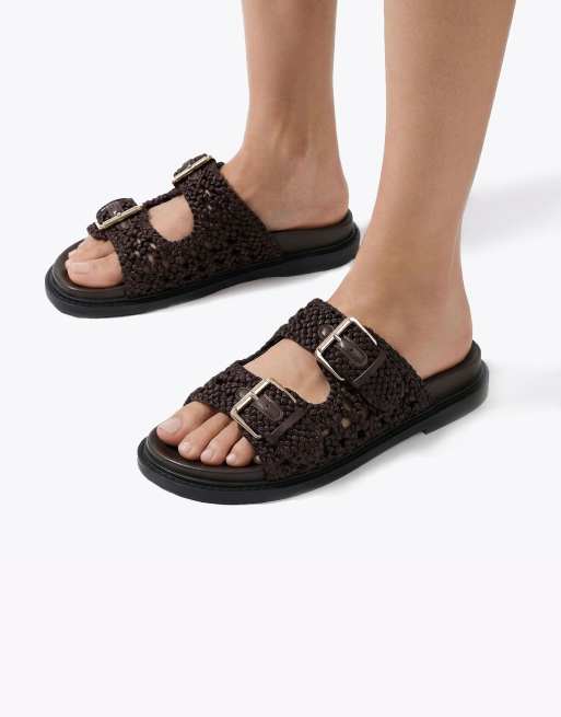 KG Kurt Geiger Rhoda flat sandals in dark brown, 4 of 4
