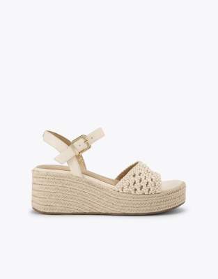  Rhoda flatform heeled sandals in beige
