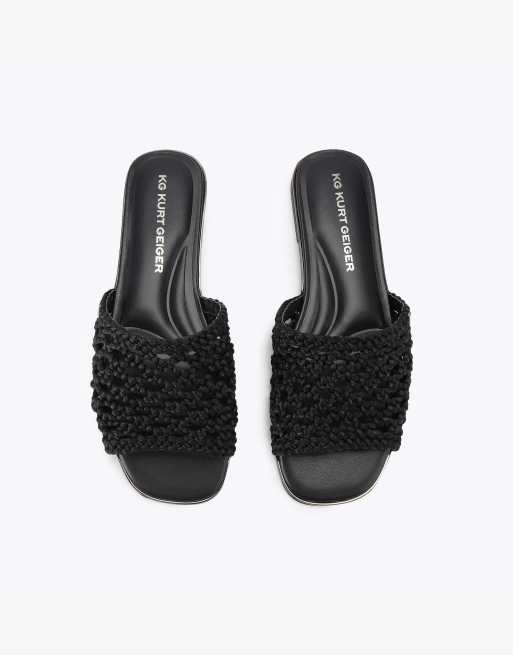 KG Kurt Geiger Rhoda mule flat sandals in black, 2 of 4